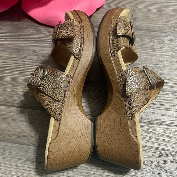 DANSKO Sophie Sandals Metallic Iridescent Leather Clogs Comfort EUR 38/ US 7.5 - Picture 7 of 12